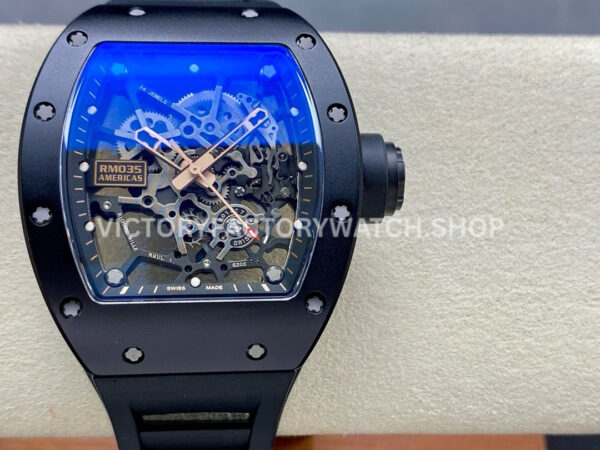 Sonic Factory Richard Mille RM035 40mm titanium rose gold rubber strap skeletonized dial