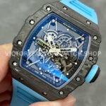 T+ Factory Richard Mille RM35-02 44.5mm Carbon Fiber Blue Rubber Strap Skeletonized Dial (1) T+ Factory Richard Mille RM 35-02 44.5mm Carbon Fiber Blue Rubber Strap Skeletonized Dial