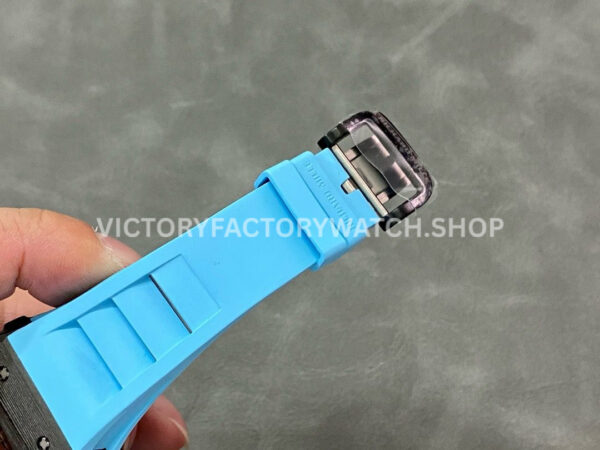 T+ Factory Richard Mille RM35-02 44.5mm Carbon Fiber Blue Rubber Strap Skeletonized Dial (2) T+ Factory Richard Mille RM 35-02 44.5mm Carbon Fiber Blue Rubber Strap Skeletonized Dial