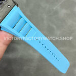 T+ Factory Richard Mille RM35-02 44.5mm Carbon Fiber Blue Rubber Strap Skeletonized Dial (3) T+ Factory Richard Mille RM 35-02 44.5mm Carbon Fiber Blue Rubber Strap Skeletonized Dial