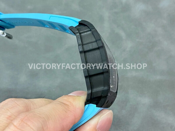 T+ Factory Richard Mille RM35-02 44.5mm Carbon Fiber Blue Rubber Strap Skeletonized Dial (4) T+ Factory Richard Mille RM 35-02 44.5mm Carbon Fiber Blue Rubber Strap Skeletonized Dial
