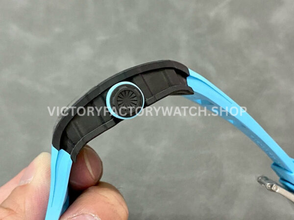 T+ Factory Richard Mille RM35-02 44.5mm Carbon Fiber Blue Rubber Strap Skeletonized Dial (6) T+ Factory Richard Mille RM 35-02 44.5mm Carbon Fiber Blue Rubber Strap Skeletonized Dial