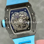T+ Factory Richard Mille RM35-02 44.5mm Carbon Fiber Blue Rubber Strap Skeletonized Dial (7) T+ Factory Richard Mille RM 35-02 44.5mm Carbon Fiber Blue Rubber Strap Skeletonized Dial