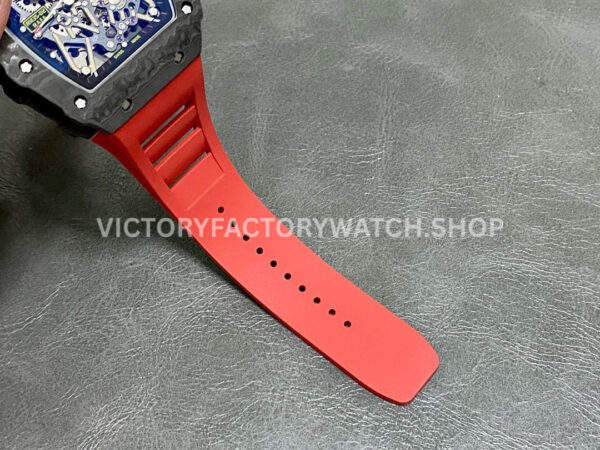 T+ Factory Richard Mille RM35-02 44.5mm Carbon Fiber Red Rubber Strap Skeletonized Dial (2) T+ Factory Richard Mille RM 35-02 44.5mm Carbon Fiber Red Rubber Strap Skeletonized Dial
