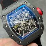 T+ Factory Richard Mille RM35-02 44.5mm Carbon Fiber Textile Strap Skeletonized Dial (2) T+ Factory Richard Mille RM35-02 44.5mm Carbon Fiber Textile Strap Skeletonized Dial