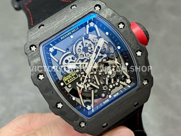 T+ Factory Richard Mille RM35-02 44.5mm Carbon Fiber Textile Strap Skeletonized Dial (2) T+ Factory Richard Mille RM35-02 44.5mm Carbon Fiber Textile Strap Skeletonized Dial
