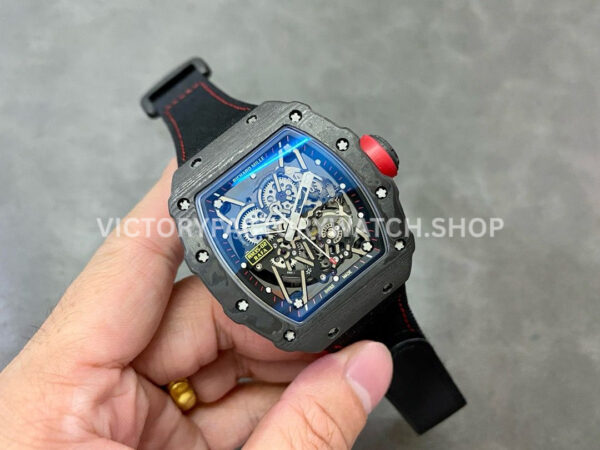 T+ Factory Richard Mille RM35-02 44.5mm Carbon Fiber Textile Strap Skeletonized Dial (4) T+ Factory Richard Mille RM35-02 44.5mm Carbon Fiber Textile Strap Skeletonized Dial