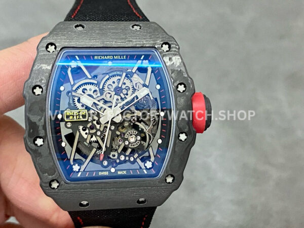 T+ Factory Richard Mille RM35-02 44.5mm Carbon Fiber Textile Strap Skeletonized Dial (7) T+ Factory Richard Mille RM35-02 carbon fiber textile strap skeletonized dial