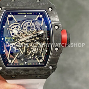 T+ Factory Richard Mille RM 35-02 carbon fiber white rubber strap skeletonized dial