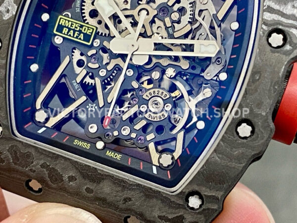 T+ Factory Richard Mille RM35-02 44.5mm Carbon Fiber White Rubber Strap Skeletonized Dial (11) T+ Factory Richard Mille RM 35-02 44.5mm Carbon Fiber White Rubber Strap Skeletonized Dial