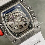 T+ Factory Richard Mille RM35-02 44.5mm Carbon Fiber White Rubber Strap Skeletonized Dial (14) T+ Factory Richard Mille RM 35-02 44.5mm Carbon Fiber White Rubber Strap Skeletonized Dial