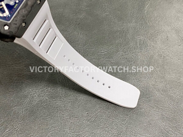 T+ Factory Richard Mille RM35-02 44.5mm Carbon Fiber White Rubber Strap Skeletonized Dial (15) T+ Factory Richard Mille RM 35-02 44.5mm Carbon Fiber White Rubber Strap Skeletonized Dial