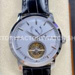 TUR Factory Vacheron Constantin Traditionnelle Tourbillon 89000000P-9843 42mm Steel Leat (1) TUR Factory Vacheron Constantin Traditionnelle Tourbillon 89000 000P 9843 42mm steel leather strap white dial replica watch