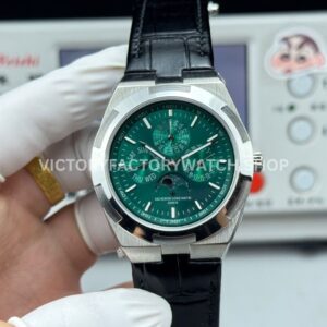TW Factory Vacheron Constantin Overseas Perpetual Calendar 4300V 41.5mm Leather Strap Green Dial (7) TW Factory Vacheron Constantin Overseas Perpetual Calendar 4300V 41.5mm leather strap green dial replica watch