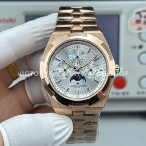 TW Factory Vacheron Constantin Overseas Perpetual Calendar 4300V 120R B064 41.5mm full rose gold silver dial replica watch