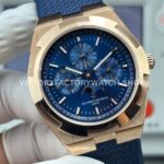TW Factory Vacheron Constantin Overseas Perpetual Calendar 4300V/000R-B509 41.5mm Rose Gold Rubber Strap Blue Dial