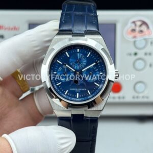 TW Factory Vacheron Constantin Overseas Perpetual Calendar 4300V 220G B945 41.5mm white gold leather strap blue dial replica watch