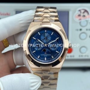 TW Factory Vacheron Constantin Overseas Perpetual Calendar 4300V 000R B509 41.5mm full rose gold blue dial replica watch