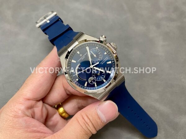 TWA Factory Vacheron Constantin Overseas Dual Time 47450-000A-9039 42mm Steel Rubber Strap Bl (7) TWA Factory Vacheron Constantin Overseas Dual Time 47450/000A-9039 42mm Steel Rubber Strap Blue Dial