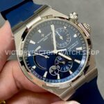 TWA Factory Vacheron Constantin Overseas Dual Time 47450-000A-9039 42mm Steel Rubber Strap Blue (1) TWA Factory Vacheron Constantin Overseas Dual Time 47450/000A-9039 42mm Steel Rubber Strap Blue Dial