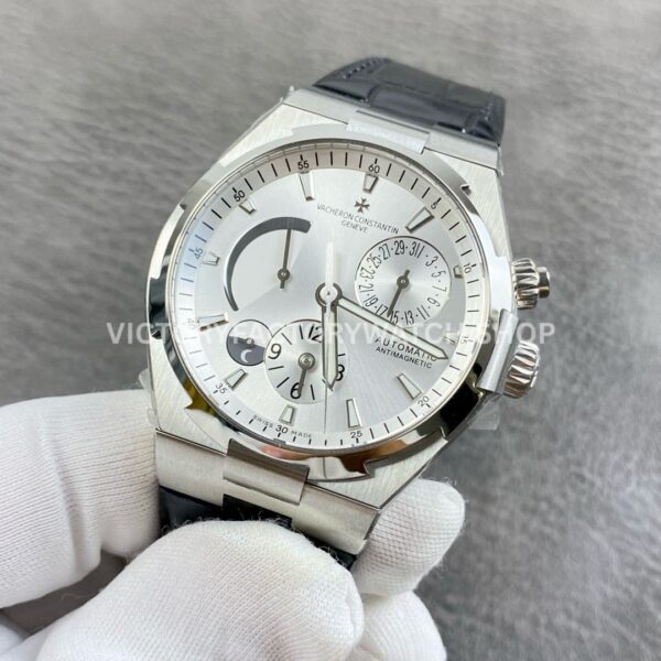 TWA Factory Vacheron Constantin Overseas Dual Time 47450 42mm Leather Strap White Dial (4) TWA Factory Vacheron Constantin Overseas Dual Time 47450 42mm Leather Strap White Dial