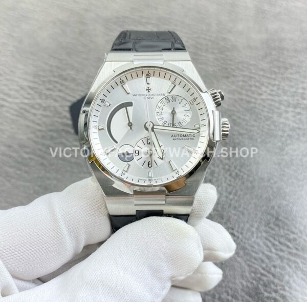 TWA Factory Vacheron Constantin Overseas Dual Time 47450 42mm Leather Strap White Dial (7) TWA Factory Vacheron Constantin Overseas Dual Time 47450 42mm leather strap white dial replica watch