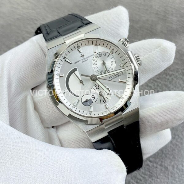 TWA Factory Vacheron Constantin Overseas Dual Time 47450 42mm Leather Strap White Dial (8) TWA Factory Vacheron Constantin Overseas Dual Time 47450 42mm Leather Strap White Dial