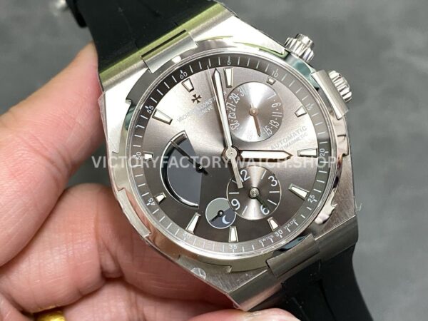 TWA Factory Vacheron Constantin Overseas Dual Time 47450/000W-9511 42mm Rubber Strap Grey Dial