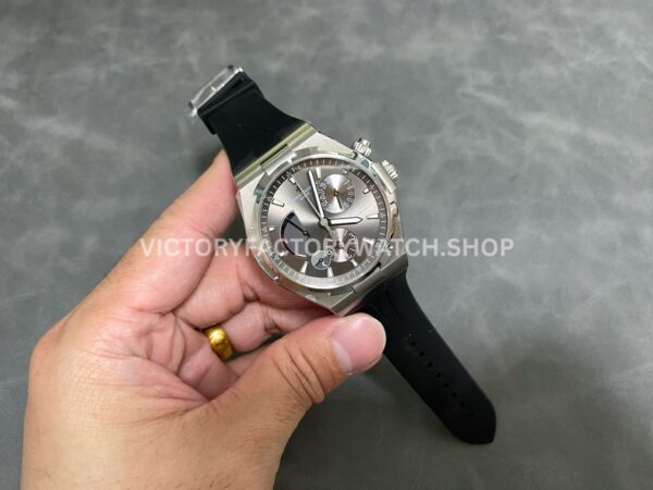 TWA Factory Vacheron Constantin Overseas Dual Time 47450/000W-9511 42mm Rubber Strap Grey Dial