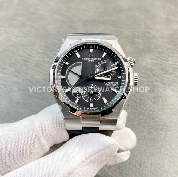 TWA Factory Vacheron Constantin Overseas Dual Time 47450B01A-9227 42mm Black Rubber Strap Black Dial (8) TWA Factory Vacheron Constantin Overseas Dual Time 47450 B01A 9227 42mm black rubber strap black dial replica watch