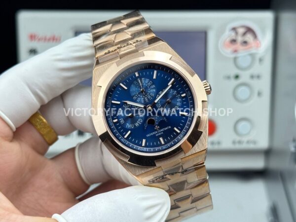 TW Factory Vacheron Constantin Overseas Perpetual Calendar 4300V/000R-B509 41.5mm Full Rose Gold Blue Dial