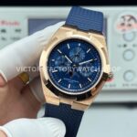 TW Factory Vacheron Constantin Overseas Perpetual Calendar 4300V/000R-B509 41.5mm Rose Gold Rubber Strap Blue Dial