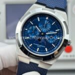 TW Factory Vacheron Constantin Overseas Perpetual Calendar 4300V/220G-B945 41.5mm White Gold Rubber Strap Blue Dial