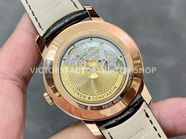 TWS Factory Vacheron Constantin Retrograde Calendar 4010U/000R-B329 42.5mm Rose Gold Leather Strap White Dial