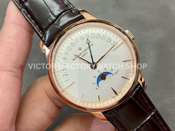TWS Factory Vacheron Constantin Retrograde Calendar 4010U/000R-B329 42.5mm Rose Gold Leather Strap White Dial