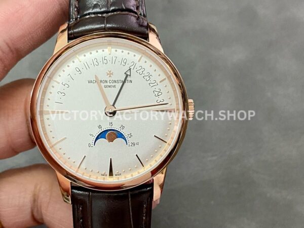 TWS Factory Vacheron Constantin Retrograde Calendar 4010U 000R B329 42.5mm rose gold leather strap white dial replica watch