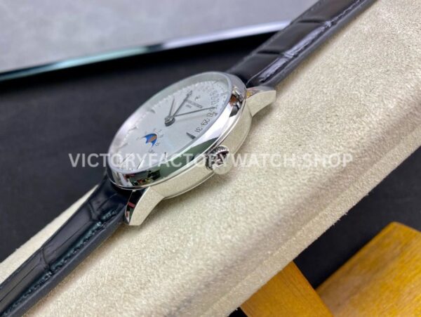 TWS Factory Vacheron Constantin Retrograde Calendar 4010U/000G-B330 42.5mm Steel Leather Strap White Dial