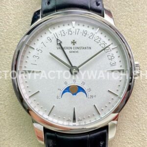 TWS Factory Vacheron Constantin Retrograde Calendar 4010U 000G B330 42.5mm steel leather strap white dial replica watch