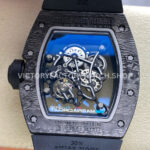 UOK Factory Richard Mille RM055 42.7mm Carbon Fiber Black Rubber Strap Blue Edge Skeletonized Dial (1 UOK Factory Richard Mille RM 055 42.7mm Carbon Fiber Black Rubber Strap Blue Edge Skeletonized Dial
