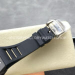 UOK Factory Richard Mille RM 055 42.7mm Carbon Fiber Black Rubber Strap Rose Gold Edge Skeletonized Dial