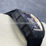 UOK Factory Richard Mille RM 055 42.7mm Carbon Fiber Black Rubber Strap Rose Gold Edge Skeletonized Dial