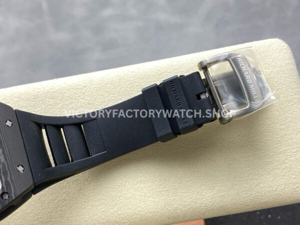 UOK Factory Richard Mille RM055 42.7mm Carbon Fiber Black Rubber Strap White Edge Skeletonized Dial (1) UOK Factory Richard Mille RM 055 42.7mm Carbon Fiber Black Rubber Strap White Edge Skeletonized Dial