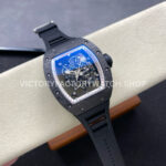 UOK Factory Richard Mille RM055 42.7mm Carbon Fiber Black Rubber Strap White Edge Skeletonized Dial (3) UOK Factory Richard Mille RM 055 42.7mm Carbon Fiber Black Rubber Strap White Edge Skeletonized Dial
