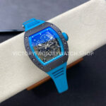 UOK Factory Richard Mille RM055 42.7mm Carbon Fiber Blue Rubber Strap Blue Edge Skeletonized Dial (2) UOK Factory Richard Mille RM 055 42.7mm Carbon Fiber Blue Rubber Strap Blue Edge Skeletonized Dial