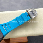 UOK Factory Richard Mille RM055 42.7mm Carbon Fiber Blue Rubber Strap Blue Edge Skeletonized Dial (3) UOK Factory Richard Mille RM 055 42.7mm Carbon Fiber Blue Rubber Strap Blue Edge Skeletonized Dial