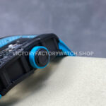 UOK Factory Richard Mille RM055 42.7mm Carbon Fiber Blue Rubber Strap Blue Edge Skeletonized Dial (6) UOK Factory Richard Mille RM 055 42.7mm Carbon Fiber Blue Rubber Strap Blue Edge Skeletonized Dial