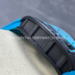 UOK Factory Richard Mille RM055 42.7mm Carbon Fiber Blue Rubber Strap Blue Edge Skeletonized Dial (9) UOK Factory Richard Mille RM 055 42.7mm Carbon Fiber Blue Rubber Strap Blue Edge Skeletonized Dial