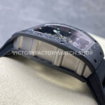 UOK Factory Richard Mille RM055 42.7mm Carbon Fiber Titanium Black Rubber Strap Black Edge (3) UOK Factory Richard Mille RM 055 42.7mm Carbon Fiber Titanium Black Rubber Strap Black Edge Skeletonized Dial