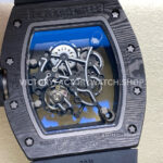 UOK Factory Richard Mille RM055 42.7mm Carbon Fiber Titanium Black Rubber Strap Black Edge (6) UOK Factory Richard Mille RM 055 42.7mm Carbon Fiber Titanium Black Rubber Strap Black Edge Skeletonized Dial