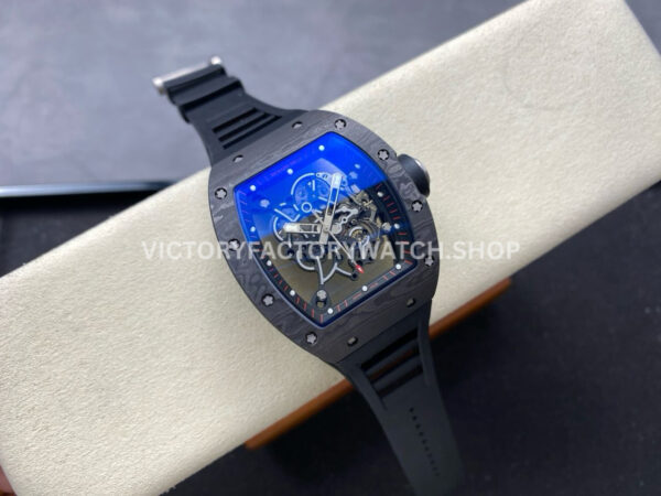 UOK Factory Richard Mille RM055 42.7mm Carbon Fiber Titanium Black Rubber Strap Black Edge (8) UOK Factory Richard Mille RM 055 42.7mm Carbon Fiber Titanium Black Rubber Strap Black Edge Skeletonized Dial
